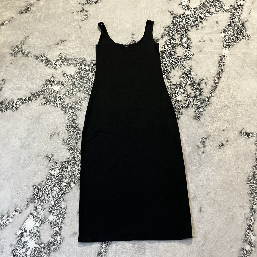 Revel Midi Dress Womens Size XS Black Midi Cotton Modal Stretch USA Made